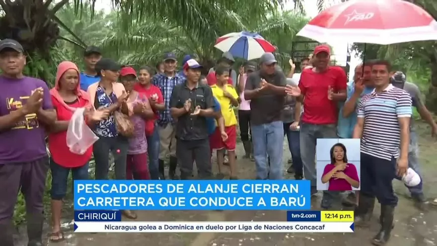 Pescadores en Alanje protestan