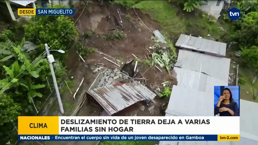 Lluvias provocan deslizamiento de tierra en San Miguelito