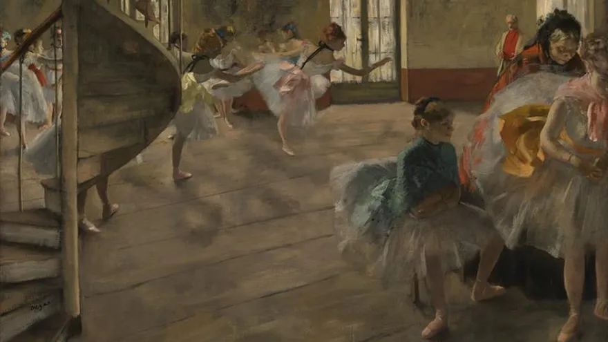Fotografía facilitada por la Colección Burrell de Glasgow (Escocia), de la pintura "El Ensayo" de Edgar Degas, una de las obras que forman parte de la muestra que la National Gallery de Londres organiza coincidiendo con el centenario de la muerte del artista.