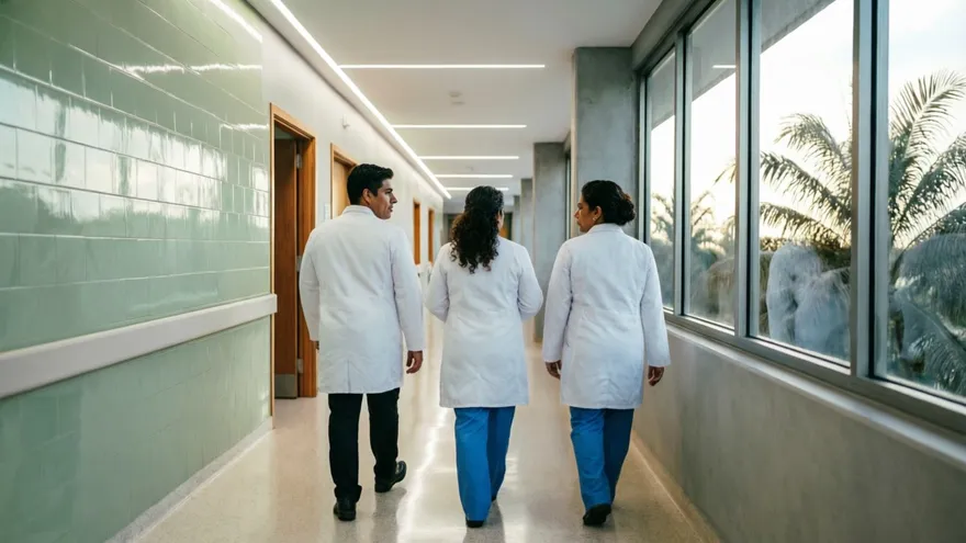 Imagen de un grupo de doctores en un hospital.