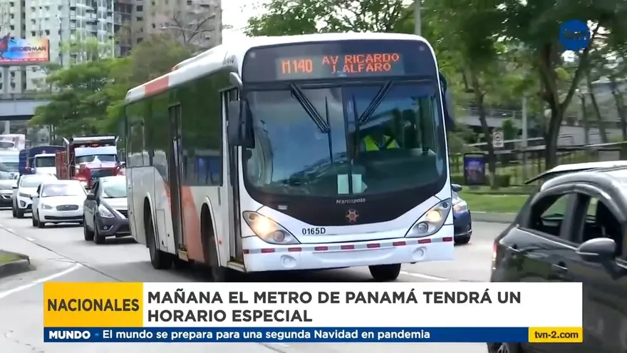 Transporte público tendrá horarios especiales este 25 de diciembre