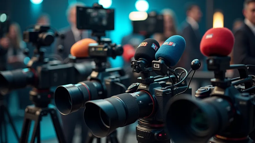 Imágenes de una conferencia de prensa.