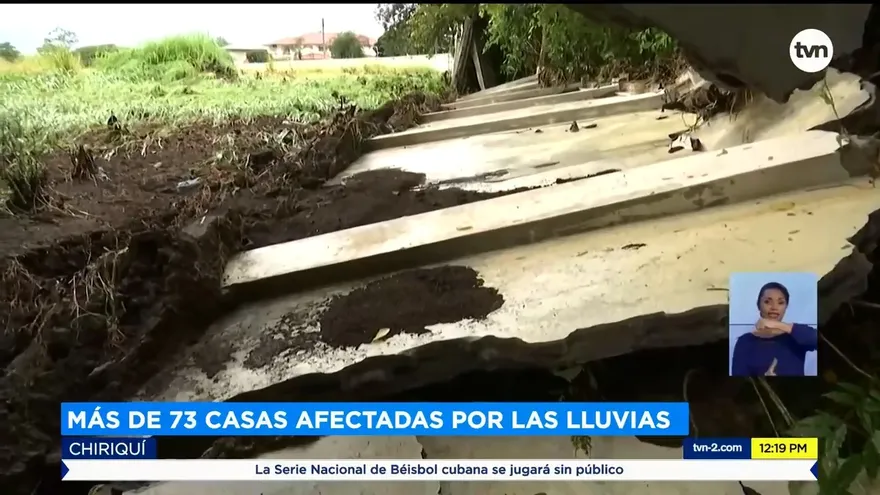 Lluvias afectan más de 70 casas en Chiriquí