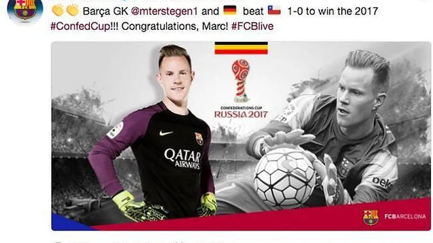 Felicitación del FC Barcelona a Ter Stegen