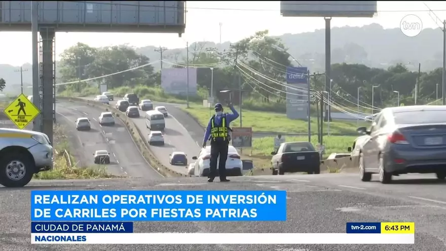 Policía de Tránsito realiza operativos de inversión de carriles