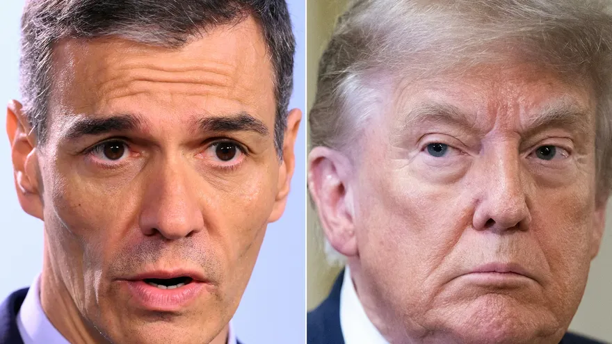 Presidente de españa Pedro Sánchez y Donald Trump, presidente de EEUU