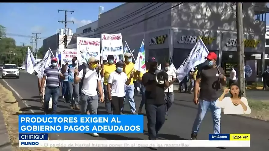 Productores en Chiriquí protestan por dinero de venta de productos al Plan Panamá Solidario