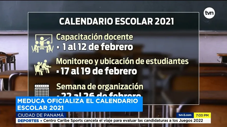 Meduca oficializa el calendario escolar 2021
