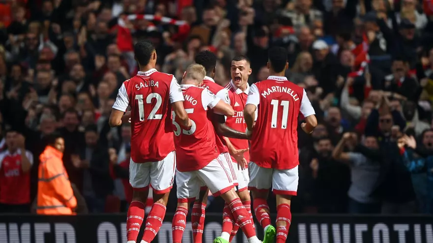Jugadores del Arsenal celebran