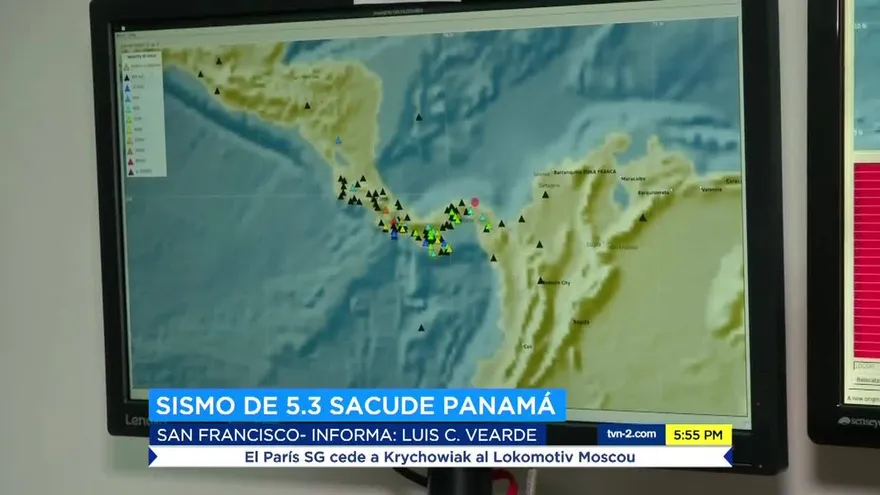 Reportan sismo de magnitud 5.3 en Panamá