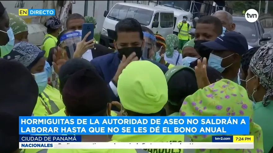 Trabajadores de aseo exigen pago de bonos