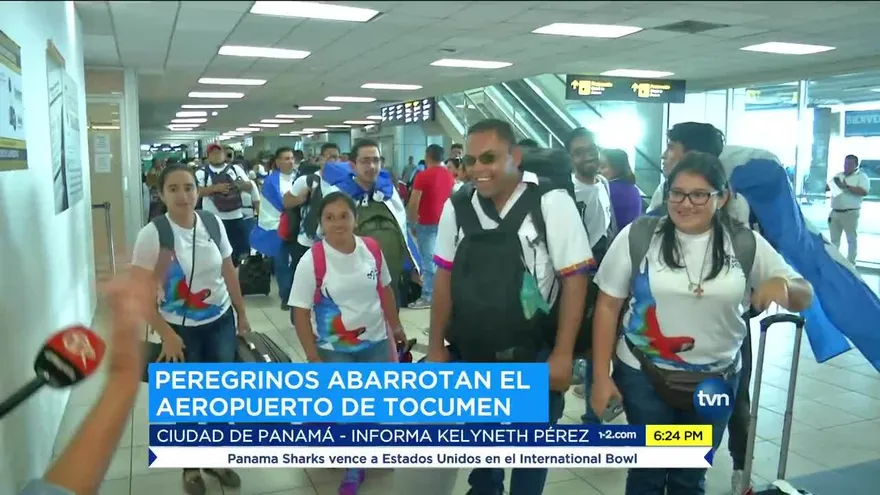 Cientos de peregrinos llegan al Aeropuerto Internacional de Tocumen