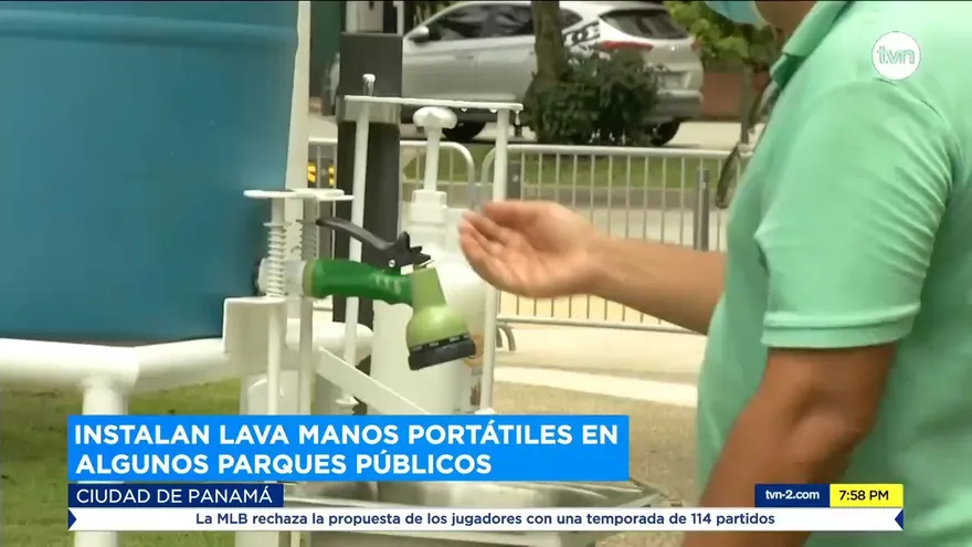 Instalan lavamanos portátiles en algunos parques públicos de la capital