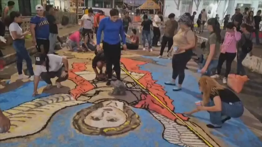 Alfombras del Corpus Christi en La Villa de Los Santos.