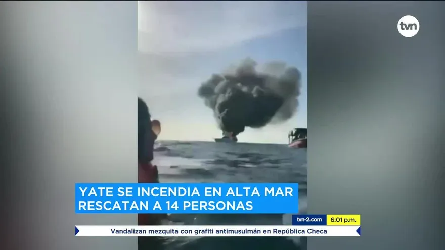 Yate se incendió cerca de isla Flamenco