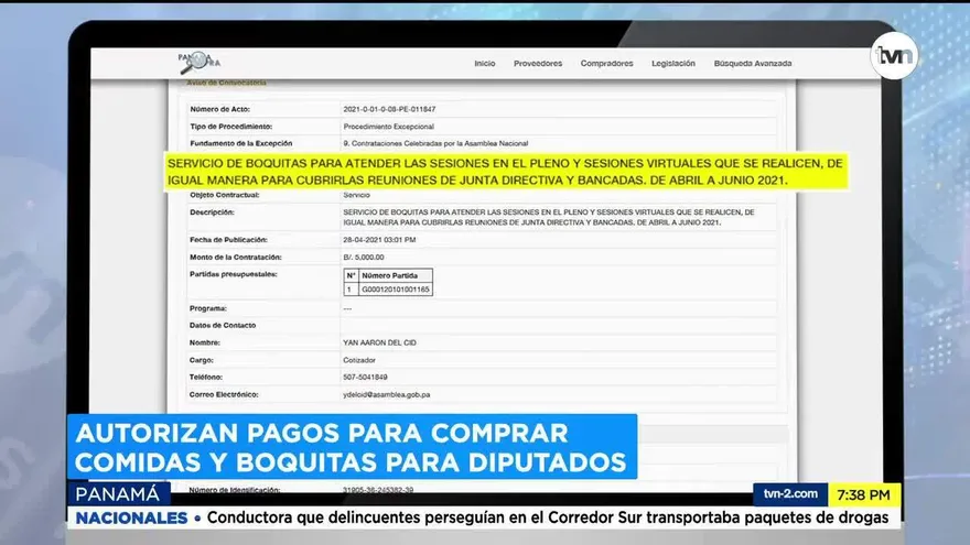 Asamblea continúa compra de comida y boquitas