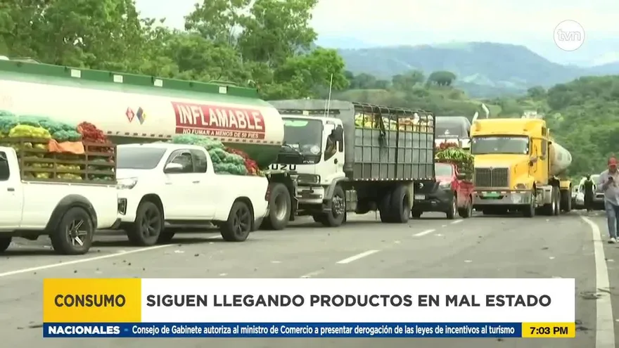 Alimentos siguen llegando en mal estado a los mercados por los cierres de calles