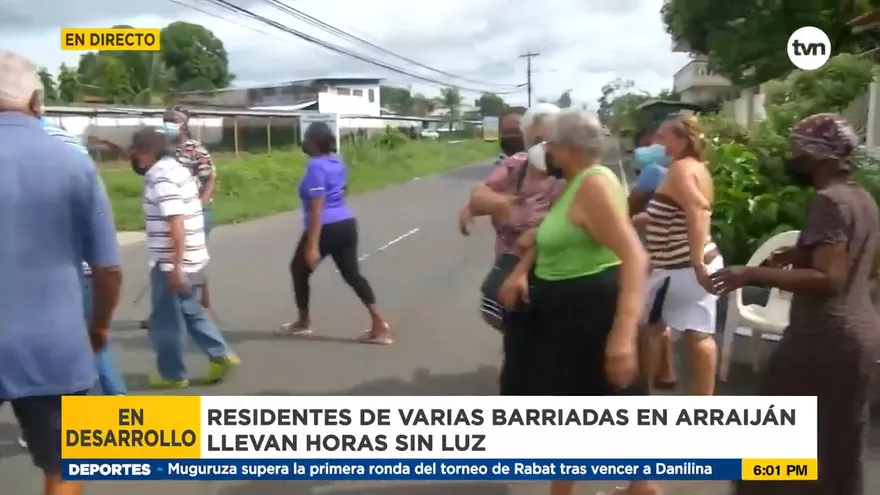 Varias barriadas de Arraiján llevan horas sin luz
