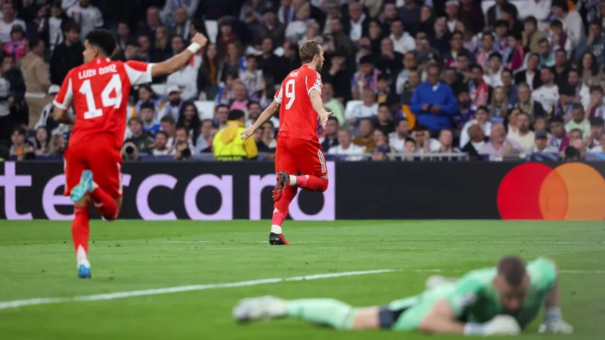 Harry Kane celebra anotación ante Real Madrid