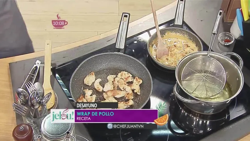 Wrap de pollo con bacon y queso fundido