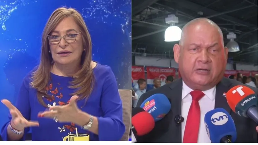 La secretaria general del PRD, Balbina Herrera y el presidente de ese colectivo el diputado, Benicio Robinson.