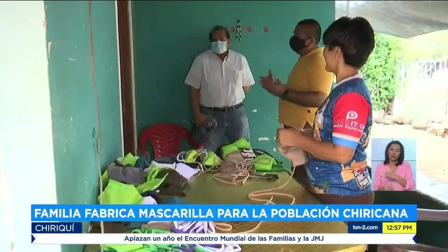 Familia fabrica mascarillas para personas de escasos recursos en Chiriquí