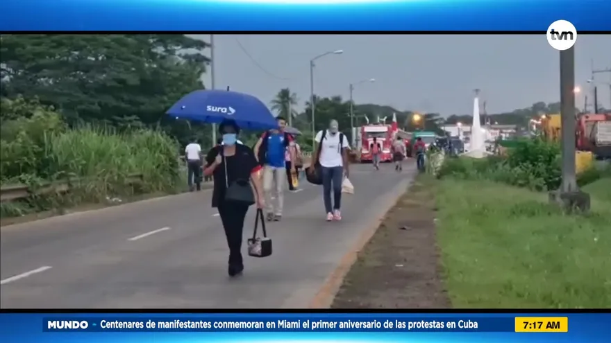 Cierre en el puente sobre el río La Villa