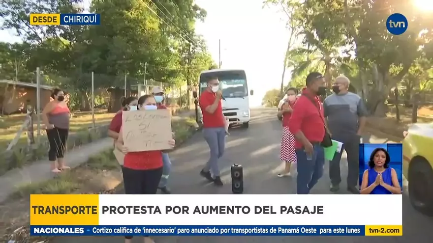 Usuarios del transporte público en Chiriquí protestan contra aumento de pasaje