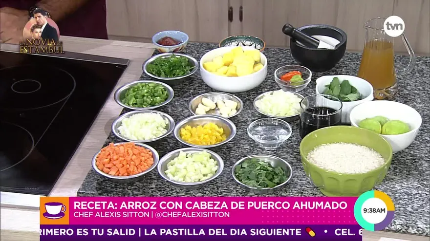 Arroz con cabeza de puerco ahumado