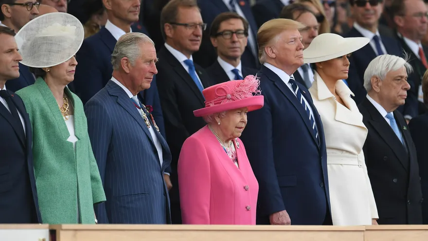 Isabel II junto al presidente estadounidense Donald Trump