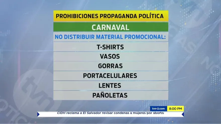 TE: no se puede realizar propaganda política durante los carnavales