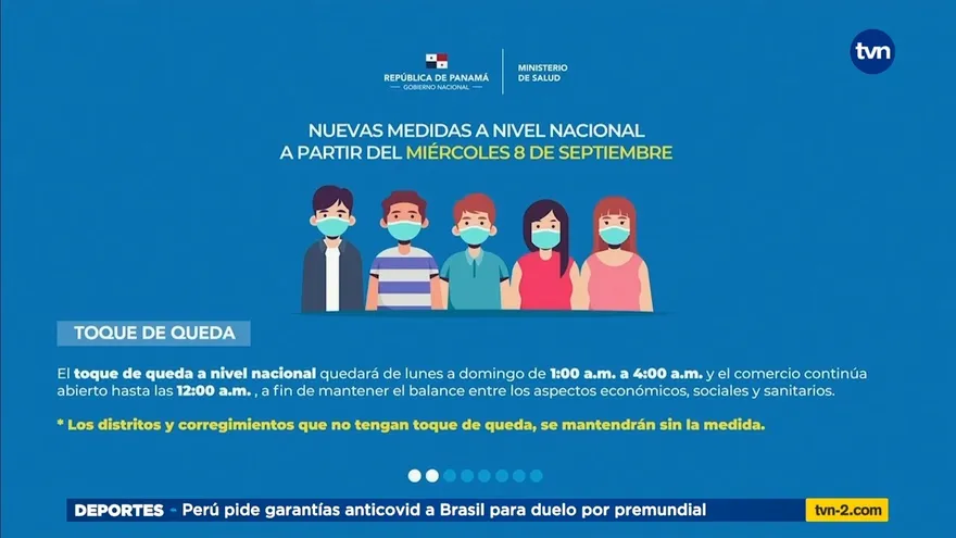 Reducen horario de toque de queda nacional