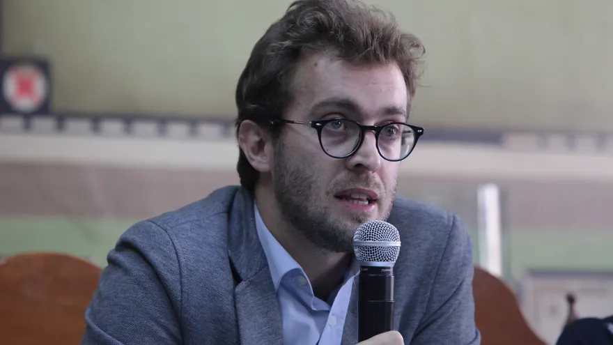 Emmanuel Colombié, director regional de América Latina de Reporteros sin Fronteras, participa en la presentación del informe de Reporteros sin Fronteras "Veracuz: los periodistas frente al Estado de miedo", en Ciudad de México.