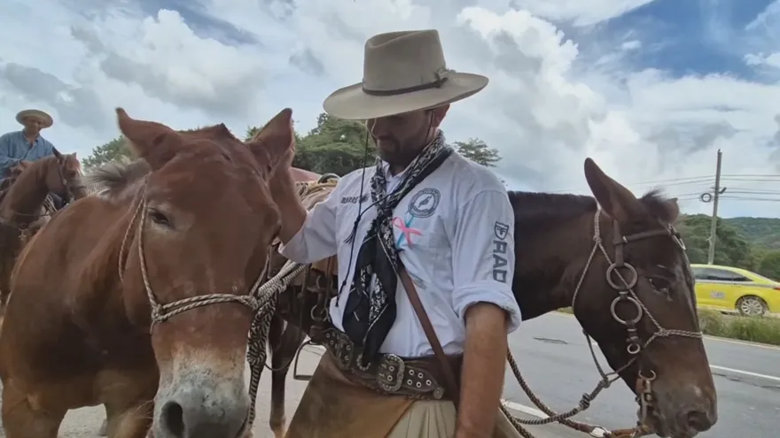 Pedro Biondo y sus burritas Ada y Oklahoma por su paso por Panamá.