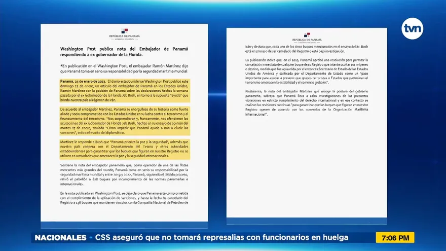 Panamá responde por señalamientos de supuesta ayuda a ‘Irán’