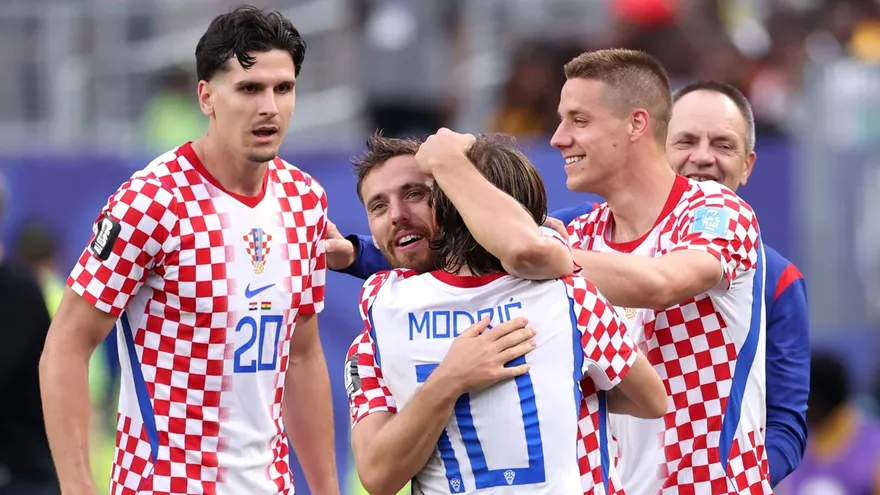 Jugadores de Croacia celebran