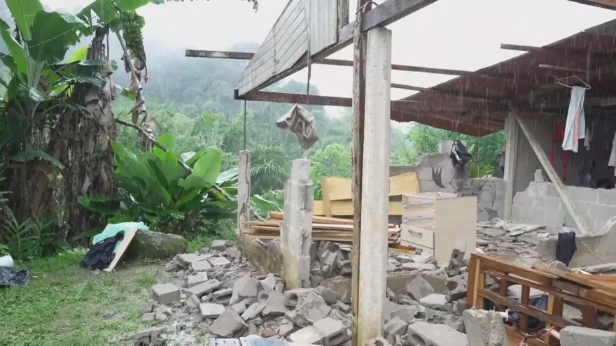 Casas afectadas en Chiguirí Arriba al norte de Penonomé