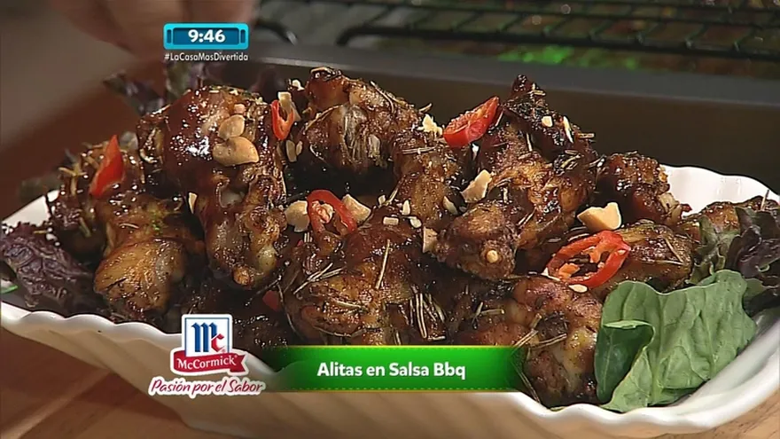 Alitas en salsa BBQ