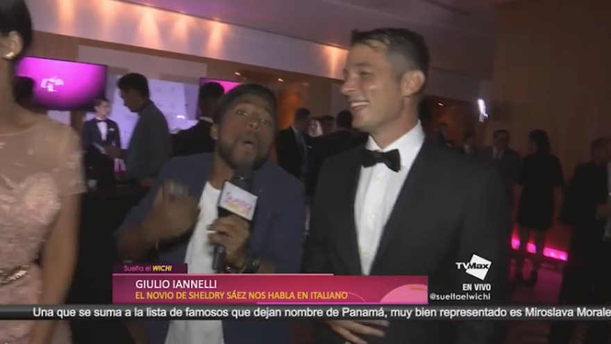 El novio de Sheldry nos habló italiano