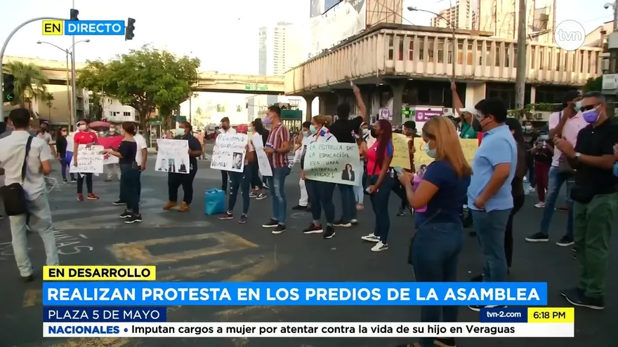 Realizan protestas en los predios de la Asamblea Nacional