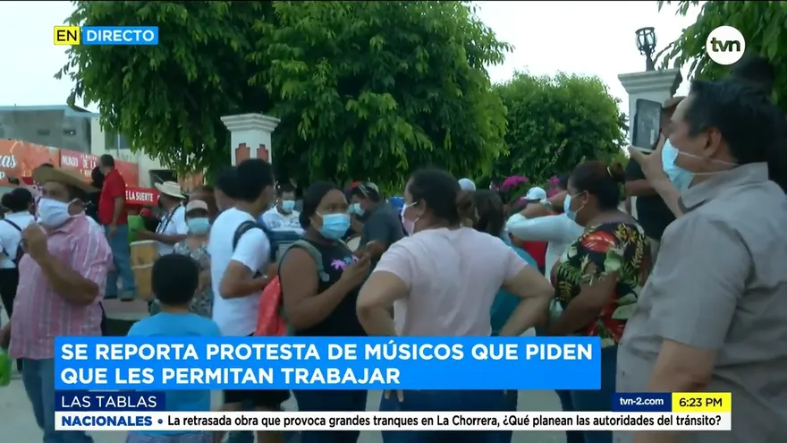 Músicos piden trabajar, realizan protesta en Las Tablas