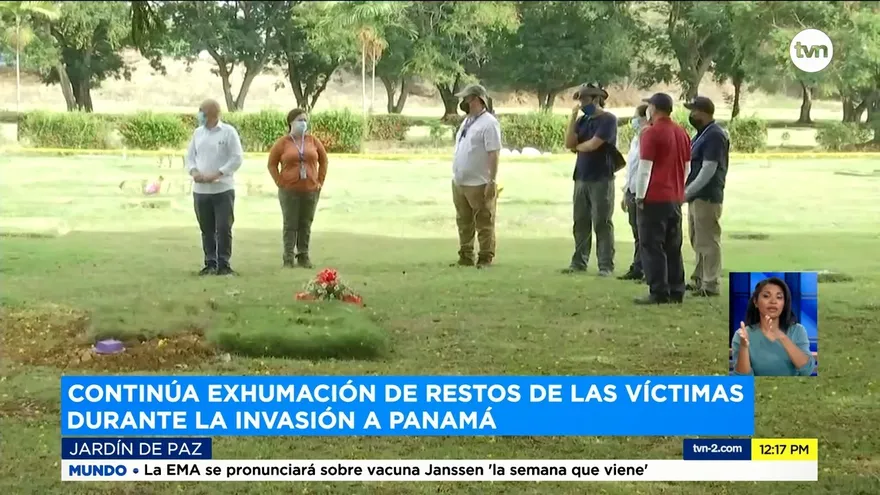 Sigue exhumación de restos de víctimas de la invasión