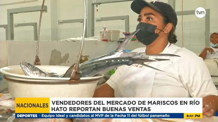 Buenas ventas en el Mercado del Marisco en Río Hato