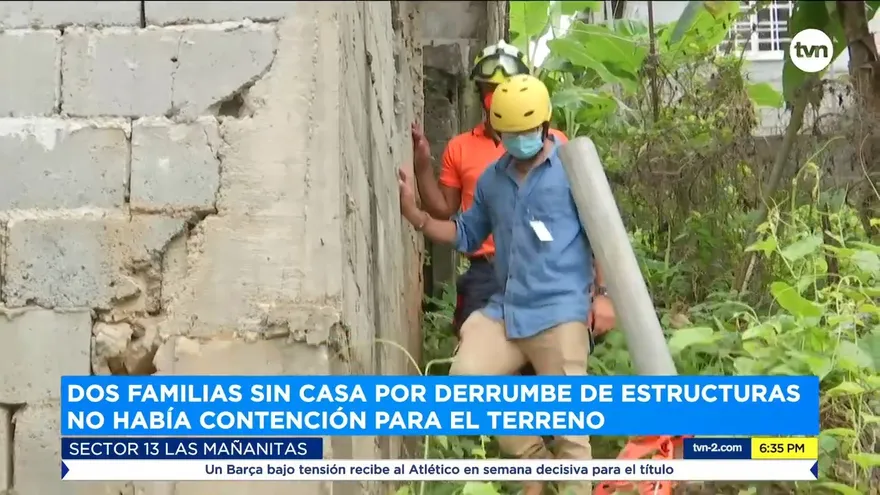 Dos familias quedan sin casa tras derrumbe de estructuras