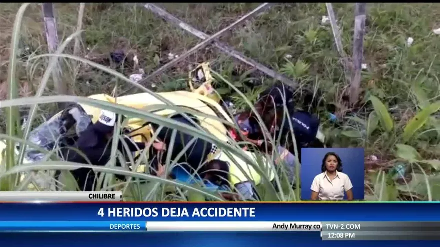 Accidente en Chilibre deja cuatro heridos
