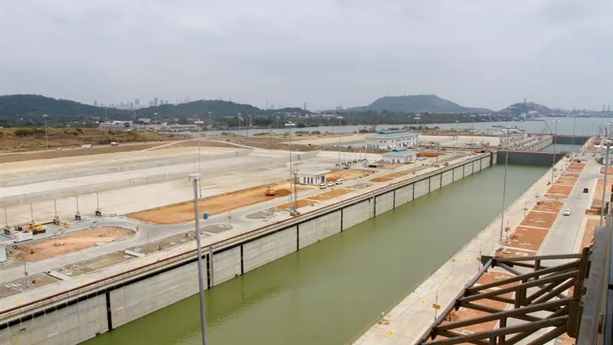 Vista general de la nueva esclusa del Pacífico del Canal de Panamá.