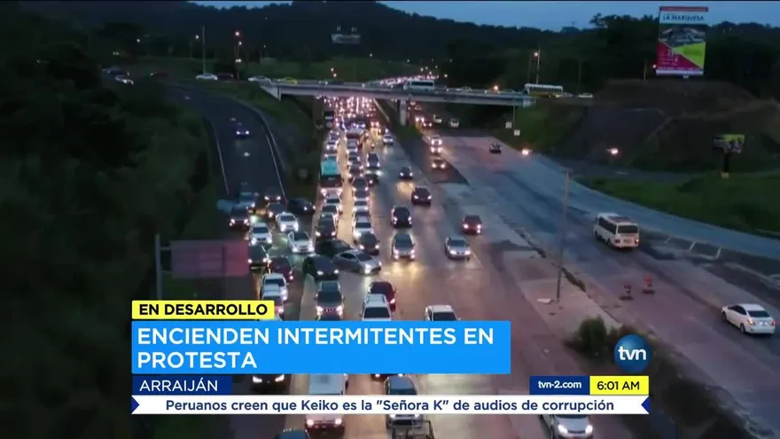Conductores en Panamá Oeste protestan por el tranque