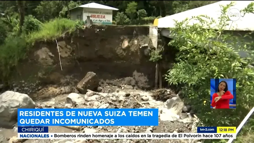 Realizan inspecciones a puente de Nueva Suiza por peligro de desprendimiento
