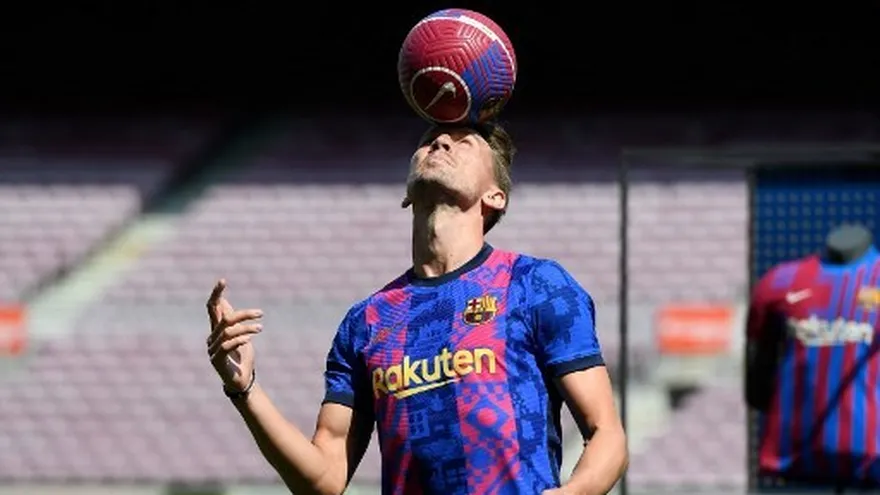 De Jong durante su presentación con el Barcelona.