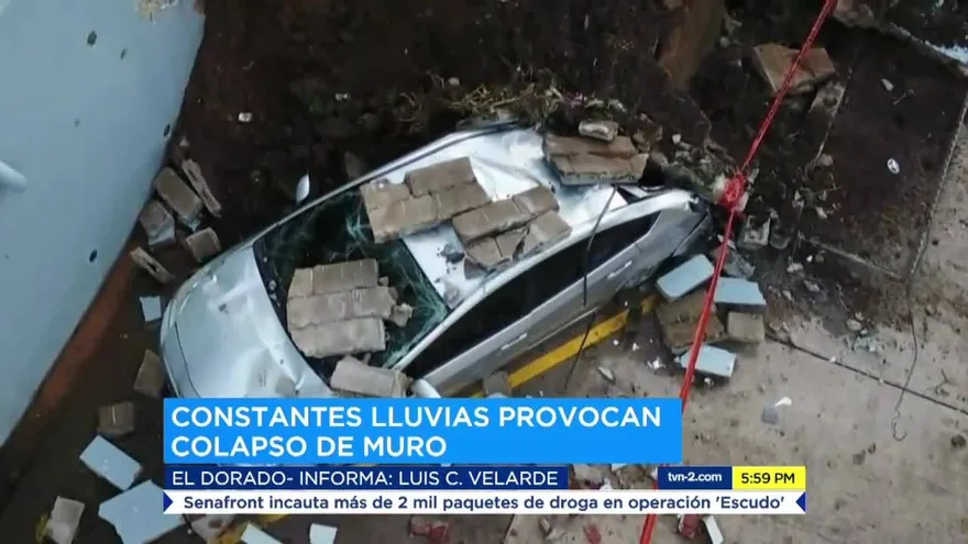 Derrumbe de muro en El Dorado causa susto en residentes